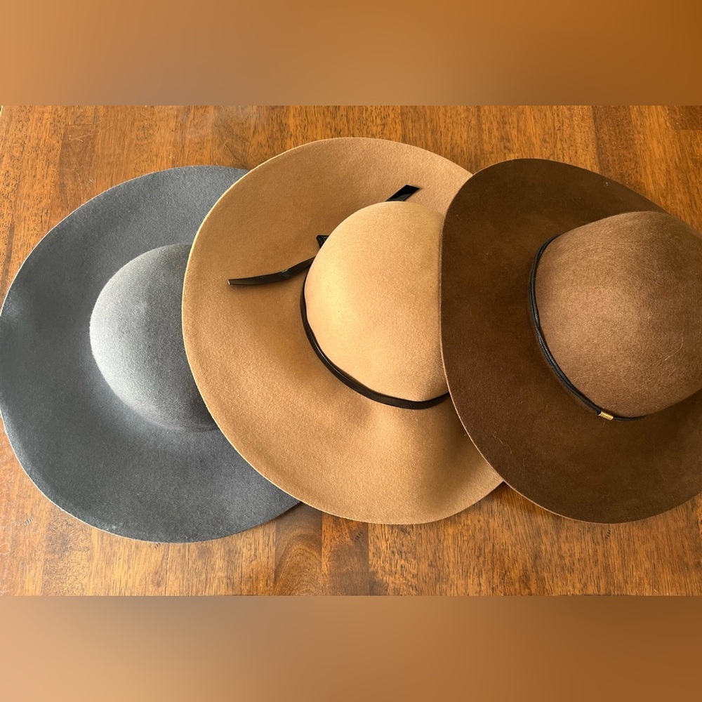 D&Y David & Young Gray 100% Wool Floppy Hat - Picture 4 of 4
